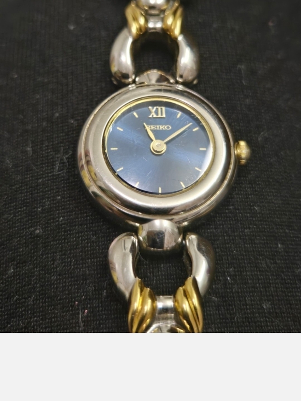Seiko Women's Two-Tone Gold & Silver Bracelet Watch with Blue Dial